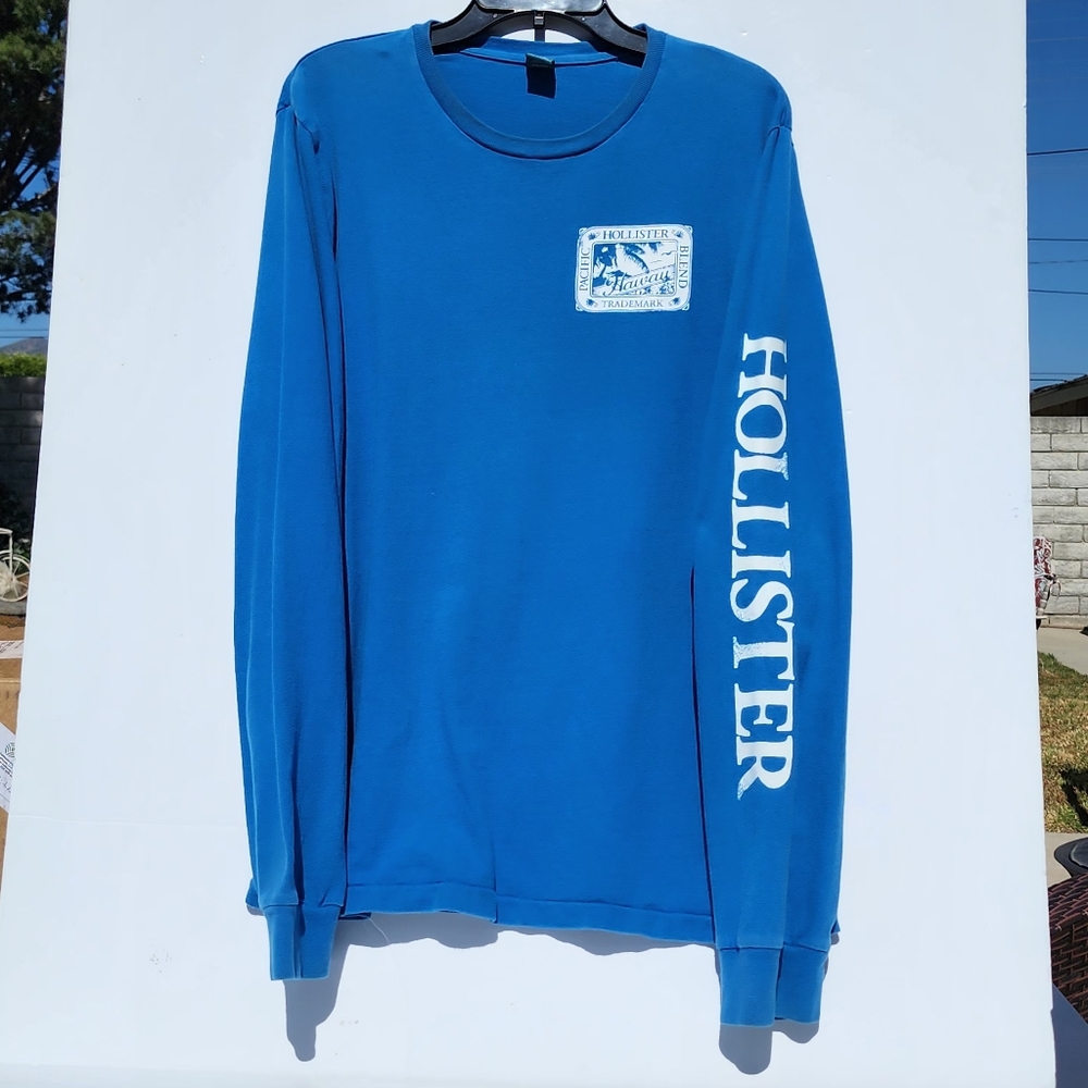 Hollister--Rare-Mens XXL-Long Sleeve-T-Shirt--Hawau-Pacific Blend Trademark-Blue